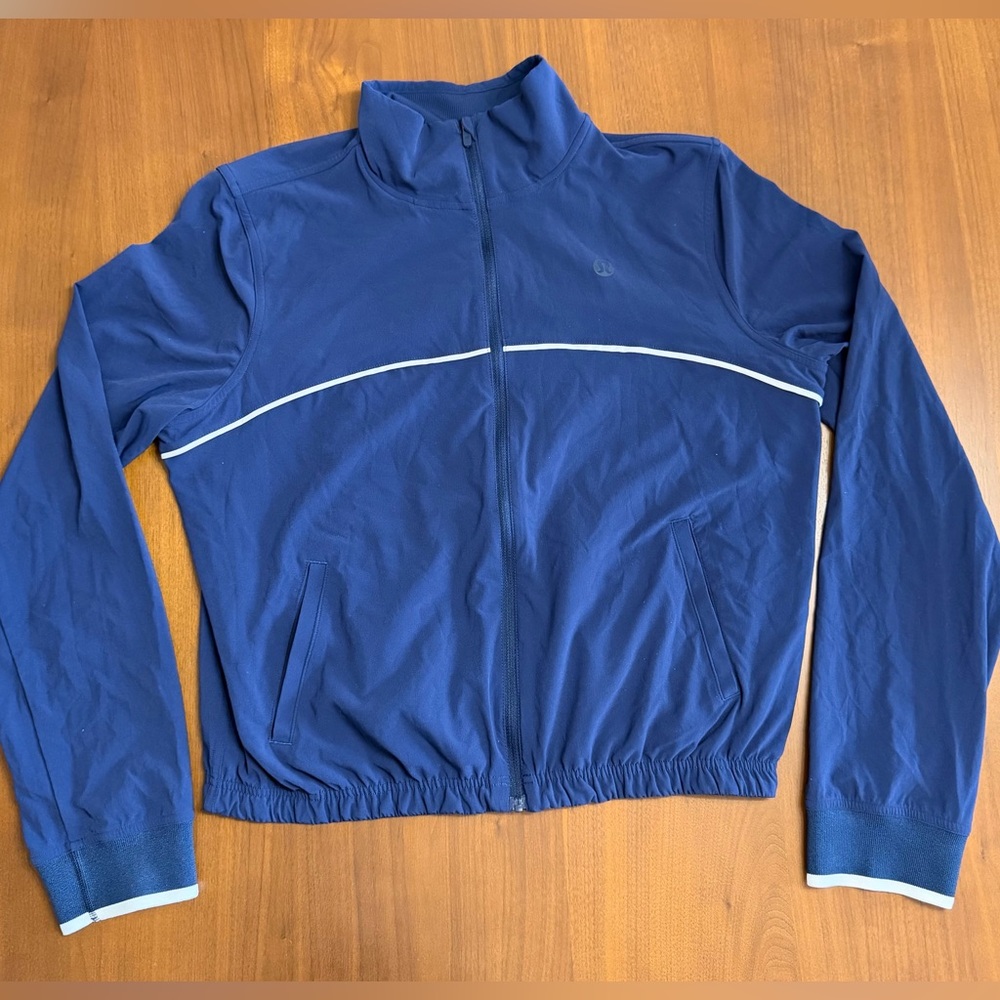 Lululemon Court Rival Tennis Track Jacket Size 8 Navy Blue